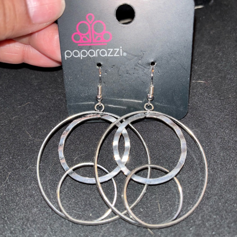Paparazzi Silver Hoop Earrings “The Daily Grind”